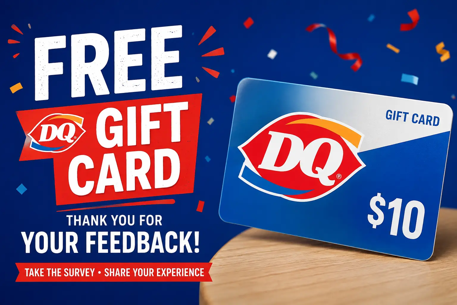 Illustrative Dairy Queen free gift card survey reward graphic